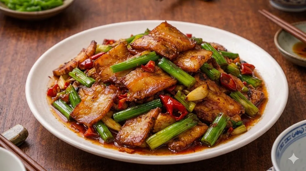 Twice-cooked pork with leeks and chili bean paste