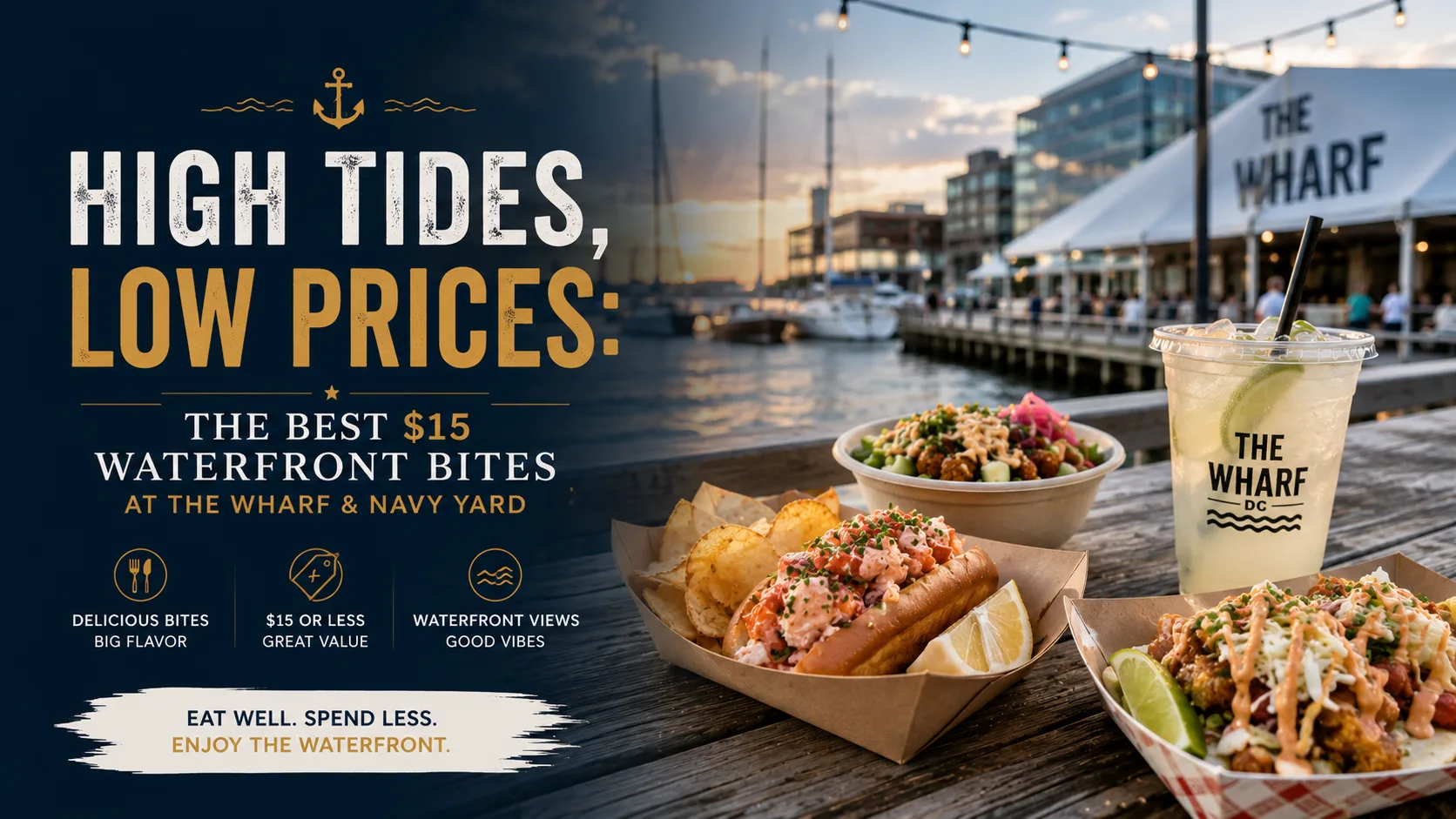 High Tides, Low Prices: The Best $15 Waterfront Bites at The Wharf & Navy Yard