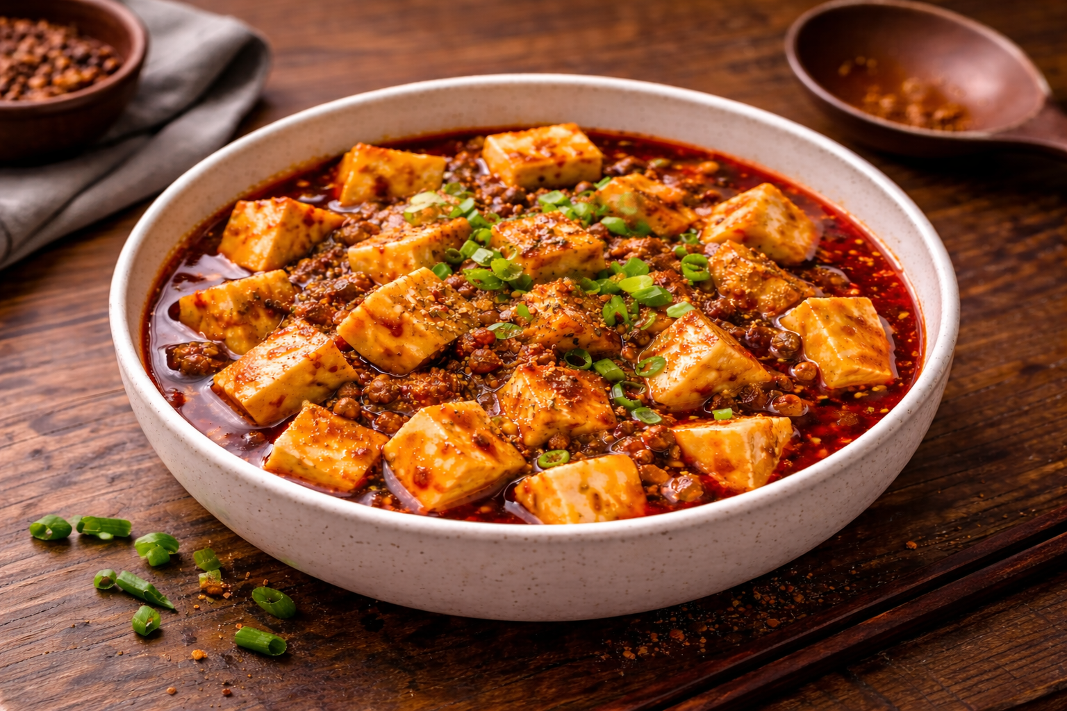 Finished Mapo Tofu dish